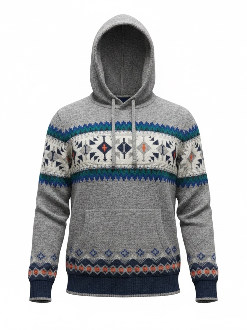 American Eagle Gray Sweater Sweatshirt Aztec Wool blend XL 90’s Western Wear